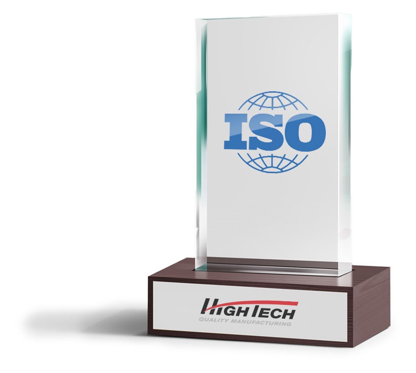 Image of ISO certified trophy for High Tech Quality Manufacturing